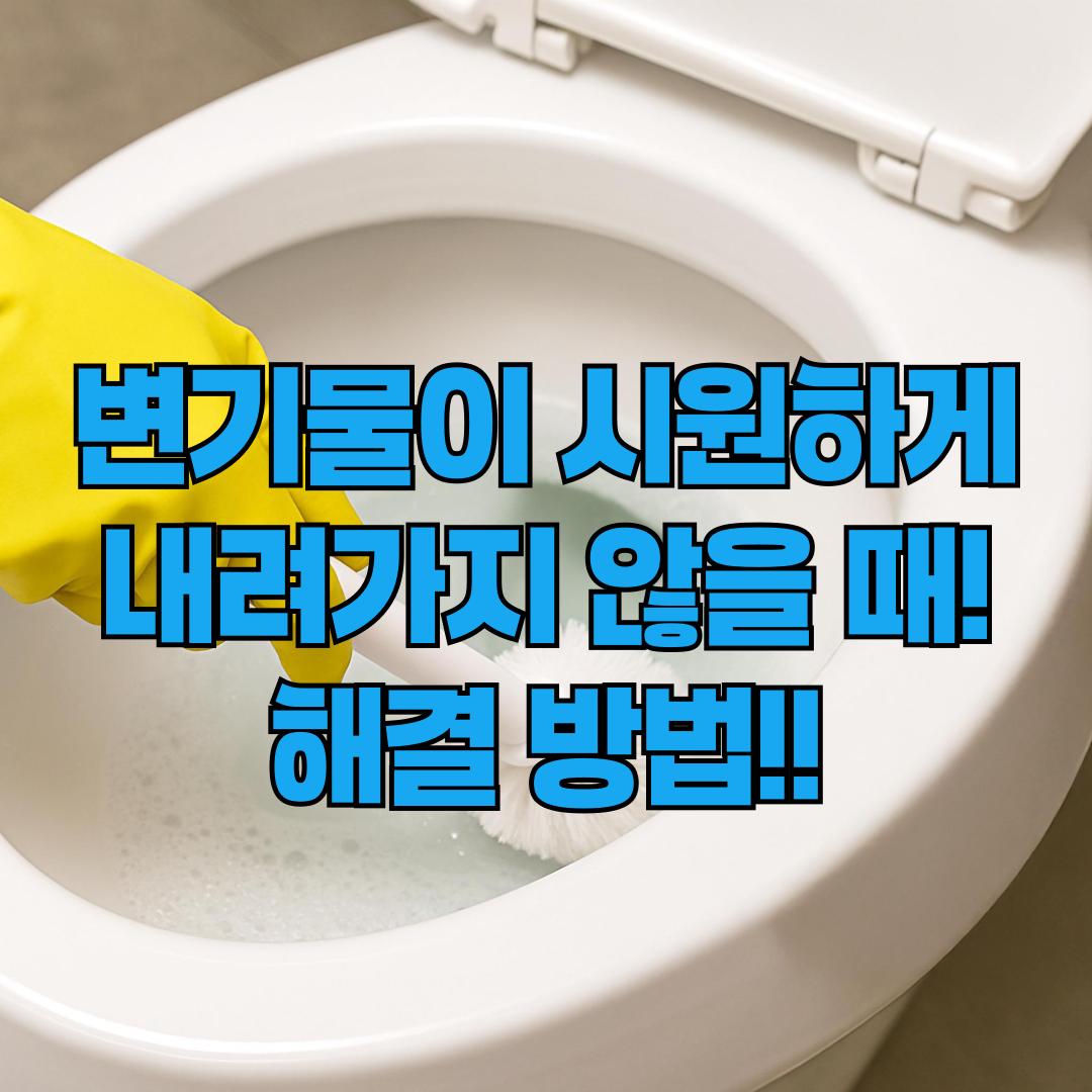 변기물이 시원하게 내려가지 않을때 해결 방법