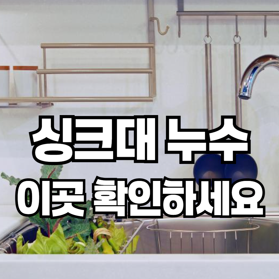 싱크대에서 물이 새요! 배관 연결부위 누수 확인법